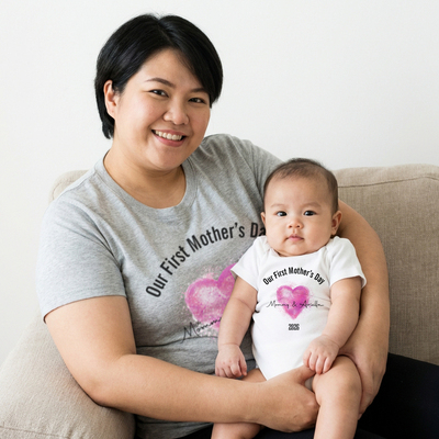 our first mother day 新款母亲节T恤母子母女宝妈全家装亲子短袖