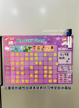 儿童磁性好习惯行为培养成自律表奖励冰箱玩具贴英文reward chart