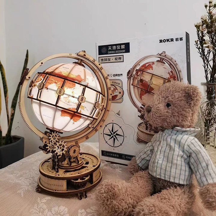 BIG BOY AND GIRL GIFT TOY GLOBE DIY THREE-DIMENSIONAL HANDMADE ASSEMBLY CREATIVE NIGHT LIGHT DIY MODEL TOYS