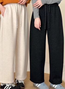 高品质！醋酸羊毛奶奶裤~云柔加绒加厚保暖慵懒显瘦九分哈伦裤女