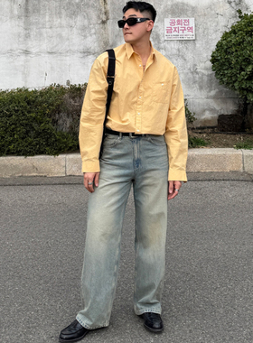 男士衬衫长袖休闲衬衫2025春夏季日系宽松水洗百搭VIVA