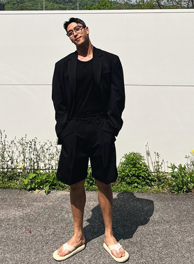 MUEUL韩国小众男装简约oversize风单西外套男士松弛时尚休闲西服