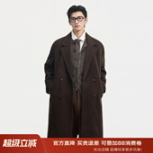 外套 可拆卸鹅绒内胆冬季 伯爵卓尔100%全羊毛双面呢大衣男士 中长款