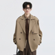 英伦风抗皱通勤宽松外套 风衣男士 伯爵卓尔26春秋季 休闲双排扣短款