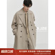 伯爵卓尔中长款 双排扣抗皱宽松休闲外套 合页战壕风衣男2026春秋季
