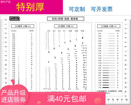 菲林尺检验规点线规品质污点规点污卡测量具外观验可定制开票