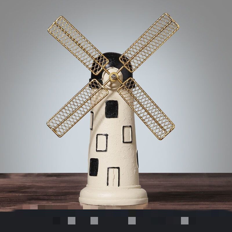 欧式复古风车摆件酒柜电视柜装饰创意家居客厅服装店铺餐厅工艺品