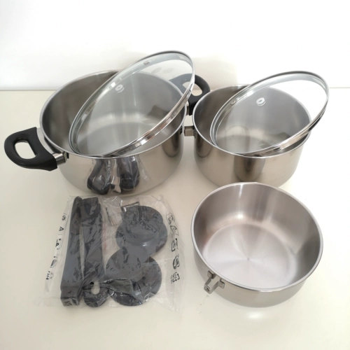 Ikea Homevic Poicking 5 -Piece Seep Souper Plickers из нержавеющей стали с крышкой для горшки, кухня для приготовления пищи для приготовления пищи для приготовления пищи для приготовления
