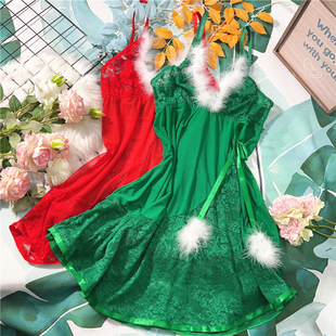 女 网纱蕾丝拼接羽毛吊带深V露背小众内搭少女裙半透薄款 Z638 新品