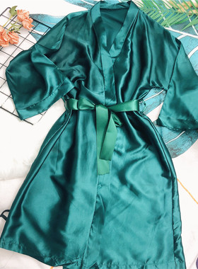 缎面女长款外搭睡袍睡衣