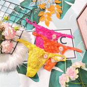 N898 Back3色系内 小众女生T 新品 纯色网纱蕾丝性感细带半透丁字裤