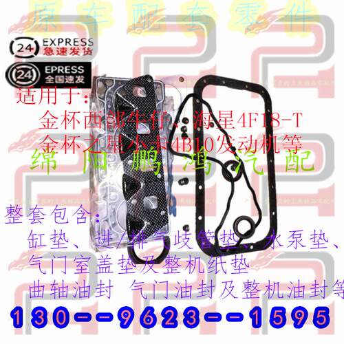 发动机大修包密封垫油封适配观光车金杯西部牛仔之星4B10海星4F18