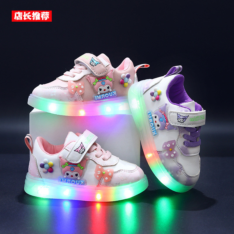 女童公主运动鞋2025新款库洛米儿童发光鞋软底宝宝学步鞋春秋板鞋,童鞋/婴儿鞋/亲子鞋,板鞋,淘宝优惠券,粉丝福利购,淘宝优惠卷