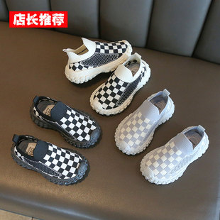 男童鞋子春秋款幼儿园室内鞋宝宝学步鞋软底防滑一脚蹬透气运动鞋