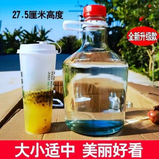 青梅杨梅泡酒专用手提5斤泡酒玻璃瓶密封酒坛子家用酿人参药酒罐