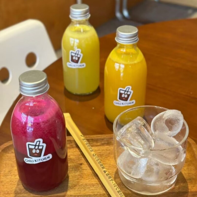 包邮食品级300ml果蔬菜汁冷萃鲜榨果蔬汁琦怡矿泉水瓶玻璃密封罐
