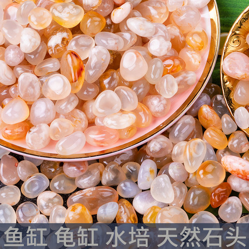 天然鱼缸石头造景石郁金香水培石子鹅卵石樱花玛瑙花盆铺面雨花石