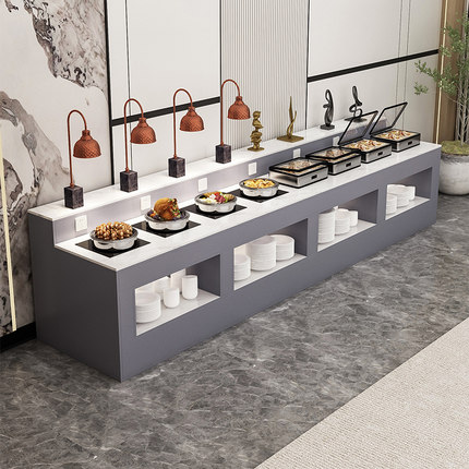 酒店自助餐台早餐台食堂部队布菲台调料台靠墙自助餐展示台取餐台