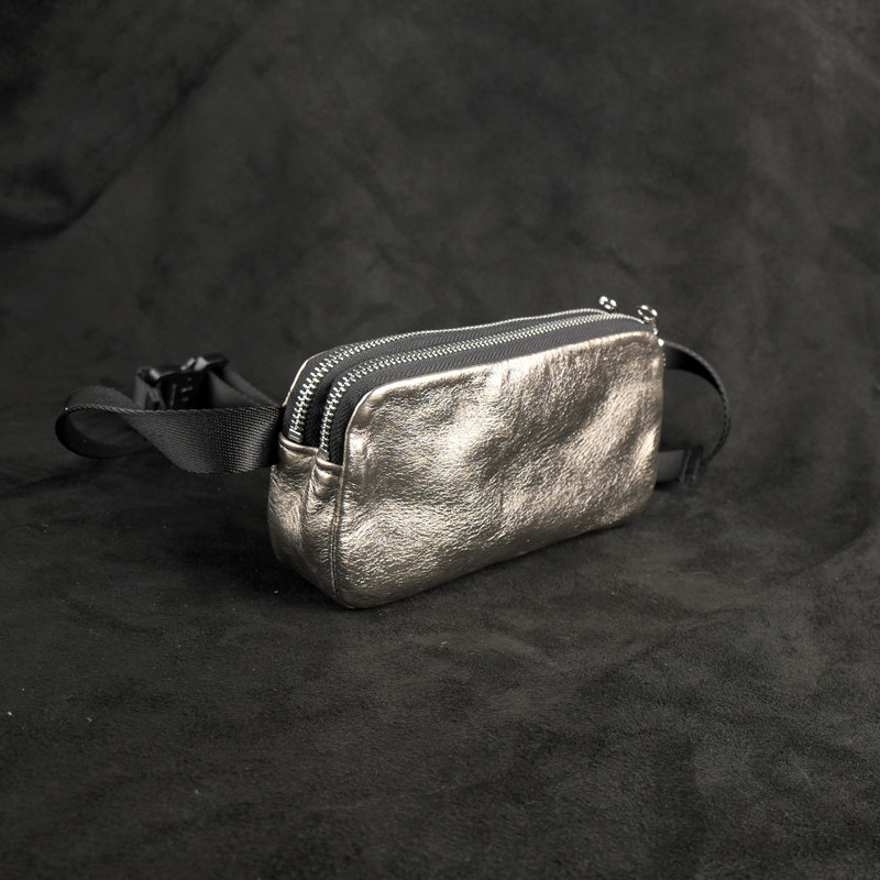 深山九处真皮斜挎胸包腰包休闲小众包银色横款方形牛皮手机包男女,箱包皮具/热销女包/男包,胸包,淘宝优惠券,粉丝福利购,淘宝优惠卷