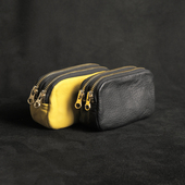 深山九处真皮钱包收纳小包日韩风横款 多拉链鹿皮小众包青年