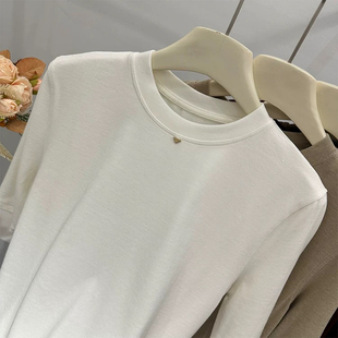 高性价比女装简约钉珠短袖女T恤2025春夏季新款百搭修身弹力上衣