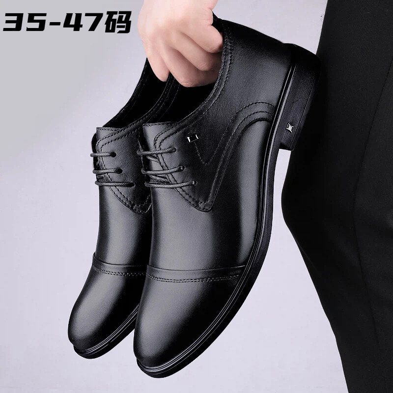 商务正装皮鞋男三接头真皮高档德比鞋新郎结婚鞋大码男鞋45 46 47