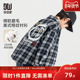 多多家男童衬衫 儿童中大童纯棉格纹印花衬衣潮 新款 美式 2025春秋季
