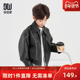 多多家男童皮衣外套2025春秋新款 儿童中大童宽松休闲夹克上衣春装