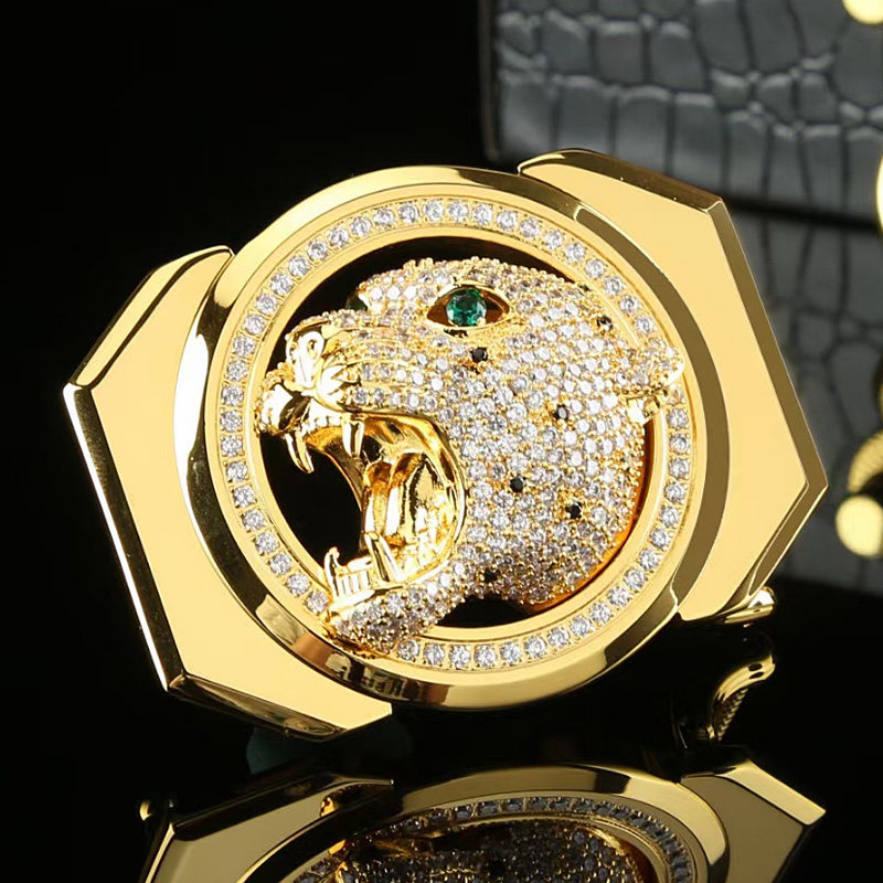 开口豹子皮带头男款扣头腰带头男士皮带扣头平滑扣腰带扣头裤带头