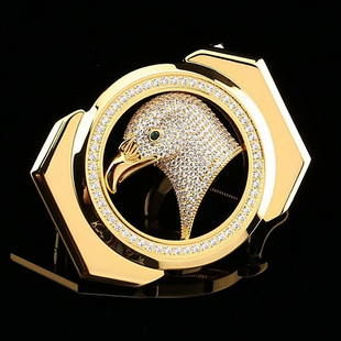 老鹰头不锈钢皮带扣头配件皮带头男款扣头内穿式高端镶钻腰带扣头