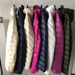 2021新款 休闲百搭内胆羽绒外套 羽绒棉衣棉服女士立领90绒轻薄短款