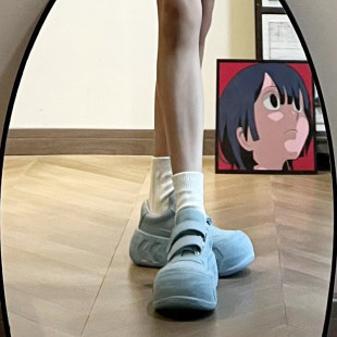 K30632 增高5cm百搭蓝色魔术贴休闲板鞋 甜甜圈虹虹Tia专享