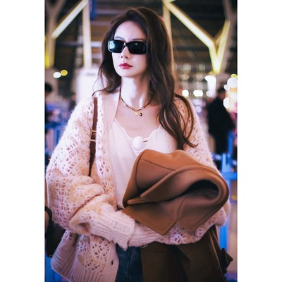 马海毛V领阔版开衫 羊驼绒软糯针织【戚薇同款】SENSEAWEEK