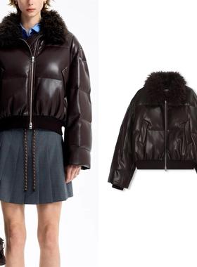 秋冬新品 短款毛领皮羽绒服 鹅绒高级感外套 CONCISE WHITE