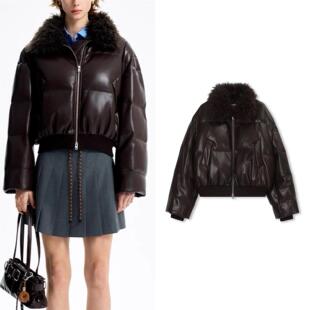 秋冬新品 短款 WHITE简白 CONCISE 毛领皮羽绒服 鹅绒高级感外套