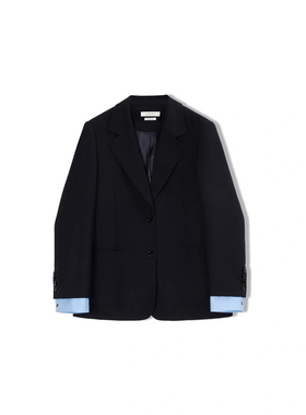 秋冬新品 拼接学院西服 翻领时尚高级感外套CONCISE-WHITE