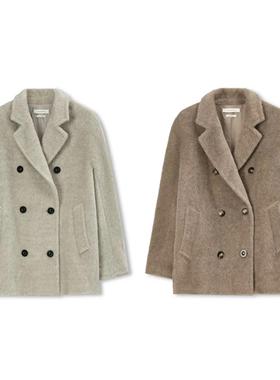 秋冬新款 苏力羊毛大衣阿尔巴卡毛呢外套 CONCISE WHITE设计师