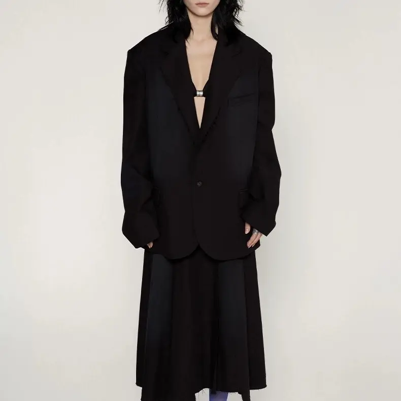 26春季新品 水洗马骝毛边休闲西装 复古宽松通勤外套,女装/女士精品,西装,淘宝优惠券,粉丝福利购,淘宝优惠卷