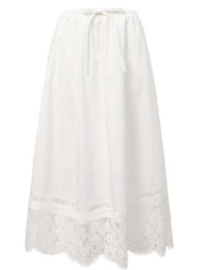 蕾丝下摆A字半裙半身裙白色SRNSEAWEEK