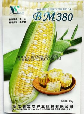 BM380水果玉米种子 双色玉米种籽抗病高产耐热皮薄甜糯鲜食孑