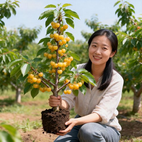 正宗车厘子树苗盆栽矮化黑珍珠里大樱桃树果树南方北方种植果苗