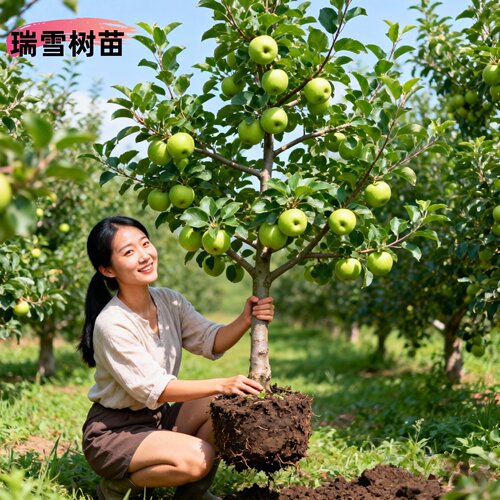 瑞雪苹果树果苗南北方庭院种植耐寒特大号盆栽嫁接青苹果当年结果