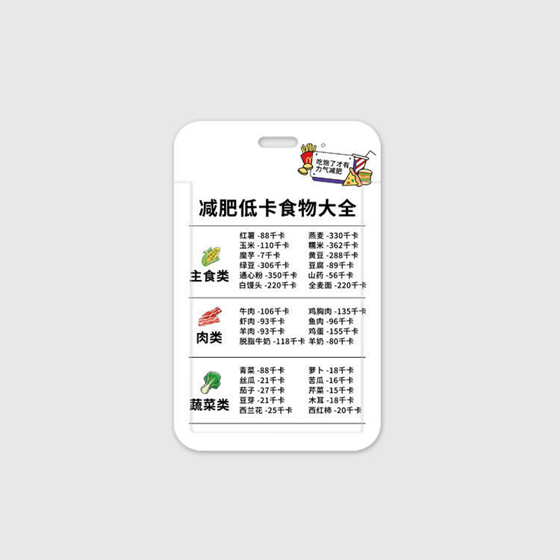 减肥食物大全图案卡套公交卡饭卡胸牌工牌门禁卡身份证保护套硬壳