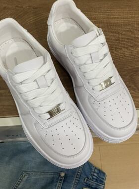 头层牛皮空军小白鞋男女同款透气厚底百搭休闲板鞋耐磨春夏秋穿搭