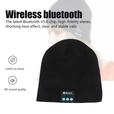 Wireless Bluetooth Headphones Beanie Hat Winter Sport Music