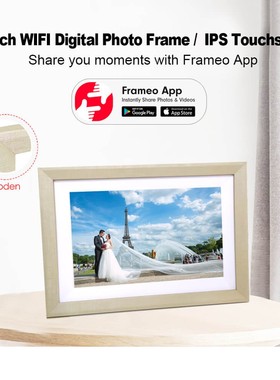 WiFi Digital Photo Frame 10 inch Touch Screen HD Display Woo