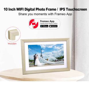 WiFi Digital Photo Frame 10 inch Touch Screen HD Display Woo