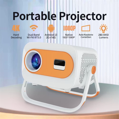 Projector Native 1080P Projector 4K Android 13 Dual Wi-Fi Home Smart Projector