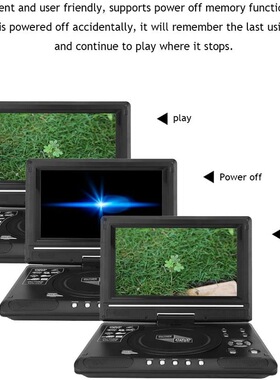 9.8Inch 16:9 270° Rotatable LCD Screen Car TV DVD Player