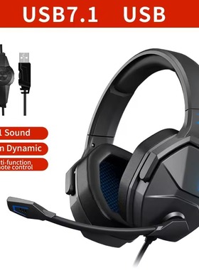 XIBERIA V13 Gaming Headphones for PC/PS4/Xbox/Switch, 7.1 Wired Headset Gamer with ENC Mic USB